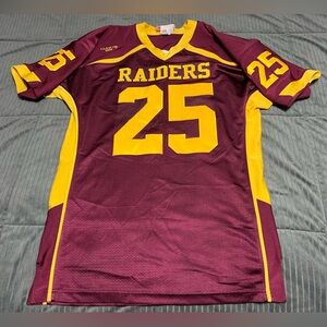 Vintage Glades Central Raiders Football Game Used Jersey #25 J. Woodson Maroon